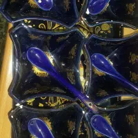 تنگ جام اگرمن بستنی خوری سرمه ای با سینی نو|ظروف سرو و پذیرایی|اصفهان, شاه پسند|دیوار