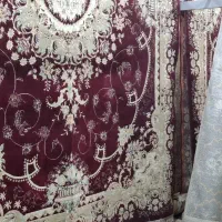 فرش جفت۱۲متری قرمززرشکی تمام‌نخ جنس مخمل|فرش|آزادشهر, |دیوار