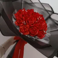 دسته گل ربانی قرمز