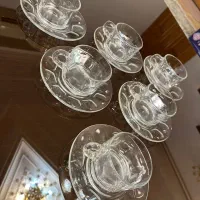 فنجان و نعلبکی طرح عینکی فرانسه اصل|ظروف سرو و پذیرایی|رشت, معلم|دیوار