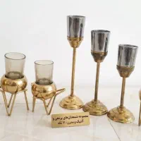 ست ۶ عددی جاشمعی و شمعدان طلایی