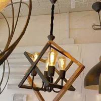 لوستر چوب فلز اسپرت|لوستر و چراغ آویز|مشهد, نرگس (شهرک غرب)|دیوار