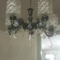 لوستر سقفی پنج شعله مدرن مشکی در حد نو