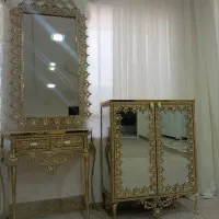 جا کفشی و اینه کنسول سفارشی کشو دار برنز