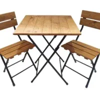 تولیدی میز و صندلی تاشو رنگ کوره ای چوب روس مدل01|میز و صندلی غذاخوری|اصفهان, مفتح|دیوار