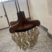 دوعدد لوستر چوبی شیک|لوستر و چراغ آویز|سیاهکل, |دیوار