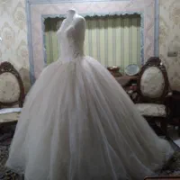 لباس عروس کرم نباتی(شامپاینی)