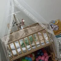تخت کنار مادر گهواره ای نو با کارتن|تخت و سرویس خواب|ورامین, شهرک فاطمیه|دیوار