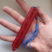 تسبیح سندلوس قیچی بر سرخ یاقوتی ۳۳دانه