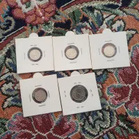 ۴تاربعی نقره رضاشاه بایک یک ریالی محمدرضاشاه
