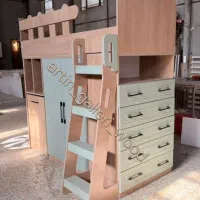 تختخواب 2طبقه کم جا مدل آلما|تخت و سرویس خواب|اندیشه, اندیشه فاز ۱|دیوار