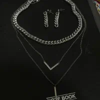 گردنبند سه تایی و گوشواره