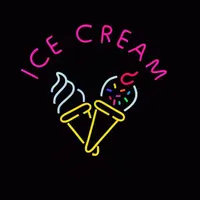 تابلو نئون بستنی ice cream برای بستنی فروشی