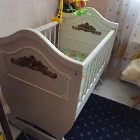 تخت گهوارهای کودک با تشک نونو.تخت بچگانه|اسباب و اثاث بچه|پرند, فاز ۳|دیوار