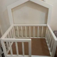 تخت کودک مدل کلبه رنگ سفید