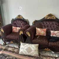 یک دست مبل 7نفره سلطنتی همرا با جلو مبلی  تمیز