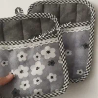 ست پنج تکه دم کنی مدل هلال و دستگیره جیب دار|سفره، حوله، دستمال آشپزخانه|بیرجند, |دیوار