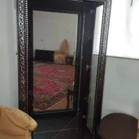 بوفه چوبی ،میز شیشه ای تلویزیون ، تابلو فرش