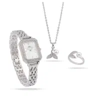 ست زنانه ساعت و گردنبند و انگشتر