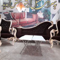 ۹نفره دسته عصایی استیل شزلون|مبلمان خانگی و میز عسلی|قم, امامزاده ابراهیم|دیوار