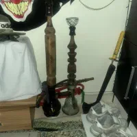 دو عدد قلیون چوبی