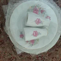 تعدادی ظروف پذیرایی و لوستر