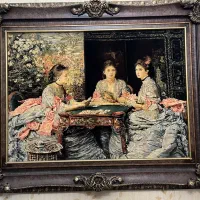 تابلو فرش سه دختر پاسور باز|تابلو فرش|تبریز, |دیوار