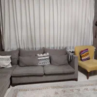 پرده حریر با چوب پرده