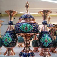 شکلات خوری و گلدان مس و پرداز اصفهان|صنایع دستی و سایر لوازم تزئینی|تهران, جنت‌آباد مرکزی|دیوار