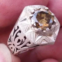 انگشتر نقره موزانایت طلای|جواهرات|بندرعباس, |دیوار