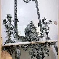 آینه و شمعدان نقره کاری طرح فرشته