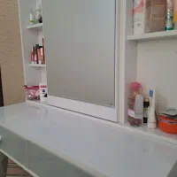 میز آرایش ام دی اف سفید طوسی