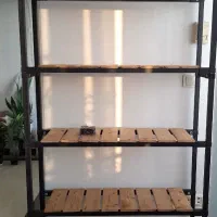 استند قفسه چوب و فلز