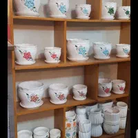 انواع گلدان و زیر گلدان سرامیکی سفید