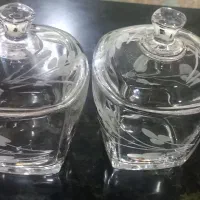 قندان شیشه اصل ۳عدد نو