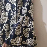 مانتو مجلسی ژاکارد مشکی طلایی