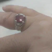 انگشترنقره یاقوت سرخ معدنی بانقش تاج
