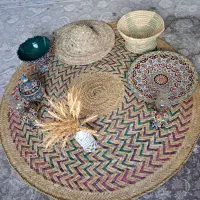 حصیری ، میناکاری ، گندم و گلدان مکرومه