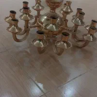 لوستر طلایی پنج شعله|لوستر و چراغ آویز|اردبیل, |دیوار