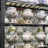 سماور روگازی ۳کاره آیلار با قوری سرامیکی جهیزیه