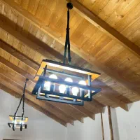 لوستر چوب فلز|لوستر و چراغ آویز|تهران, آسمان|دیوار