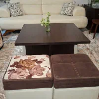 میز جلو مبلی و ۴عدد پاف|مبلمان خانگی و میز عسلی|تهران, اسفندیاری|دیوار
