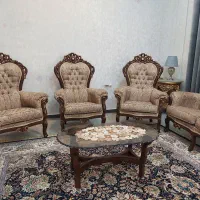 مبلمان ۹نفره سلطنتی درحد نو|مبلمان خانگی و میز عسلی|دوگنبدان, |دیوار