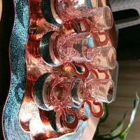 سینی سینی و گالش فیروزه کوبی وقلمکاری|صنایع دستی و سایر لوازم تزئینی|شهرکرد, |دیوار