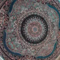 فرش گرد تافته پرهام فیروزه‌ای گلستان قطر ۲ متر، نو|فرش|تهران, مهران|دیوار