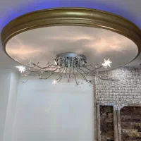 دو عدد لوستر لوکس ستاره ای کریستال و استیل