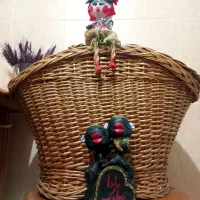 سبدبزرگ حصیری دودرب و تزیینی