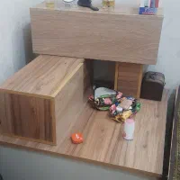 تخت دو نفره کشو دار و پاتختی دکوری چراغ دار|تخت و سرویس خواب|مشهد, رضاشهر|دیوار