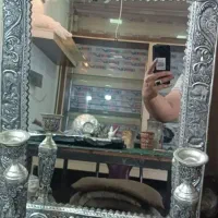 اینه و شمعدان قلمزنی قلم زنی طرح ترکیبی اب نقره