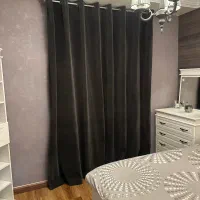 پرده مخمل طوسی تیره